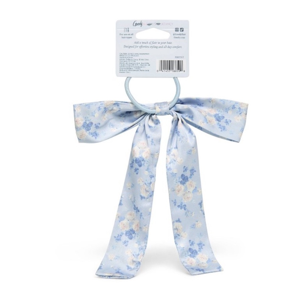 Goody x LoveShackFancy Blue Floral Bow Elastic - Picture 2 of 12